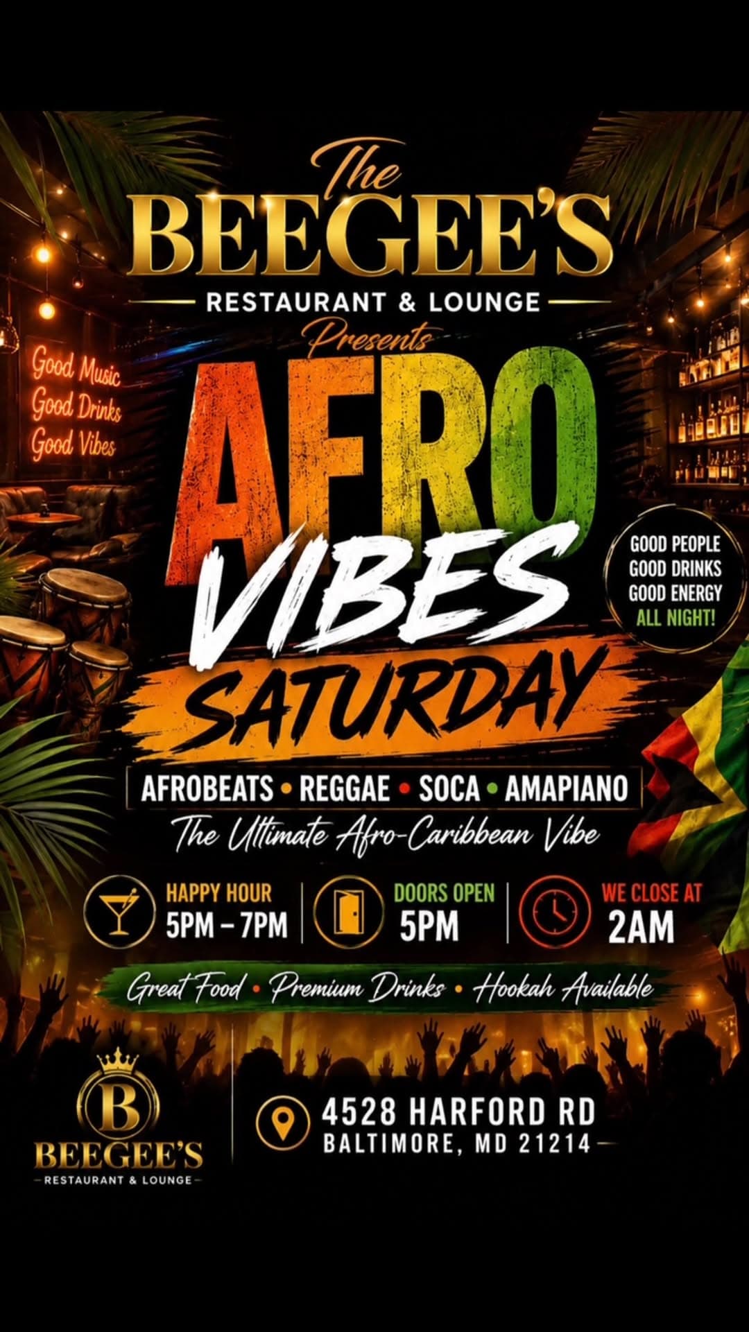🔥 AFRO VIBES SATURDAY is here! 🔥 flyer