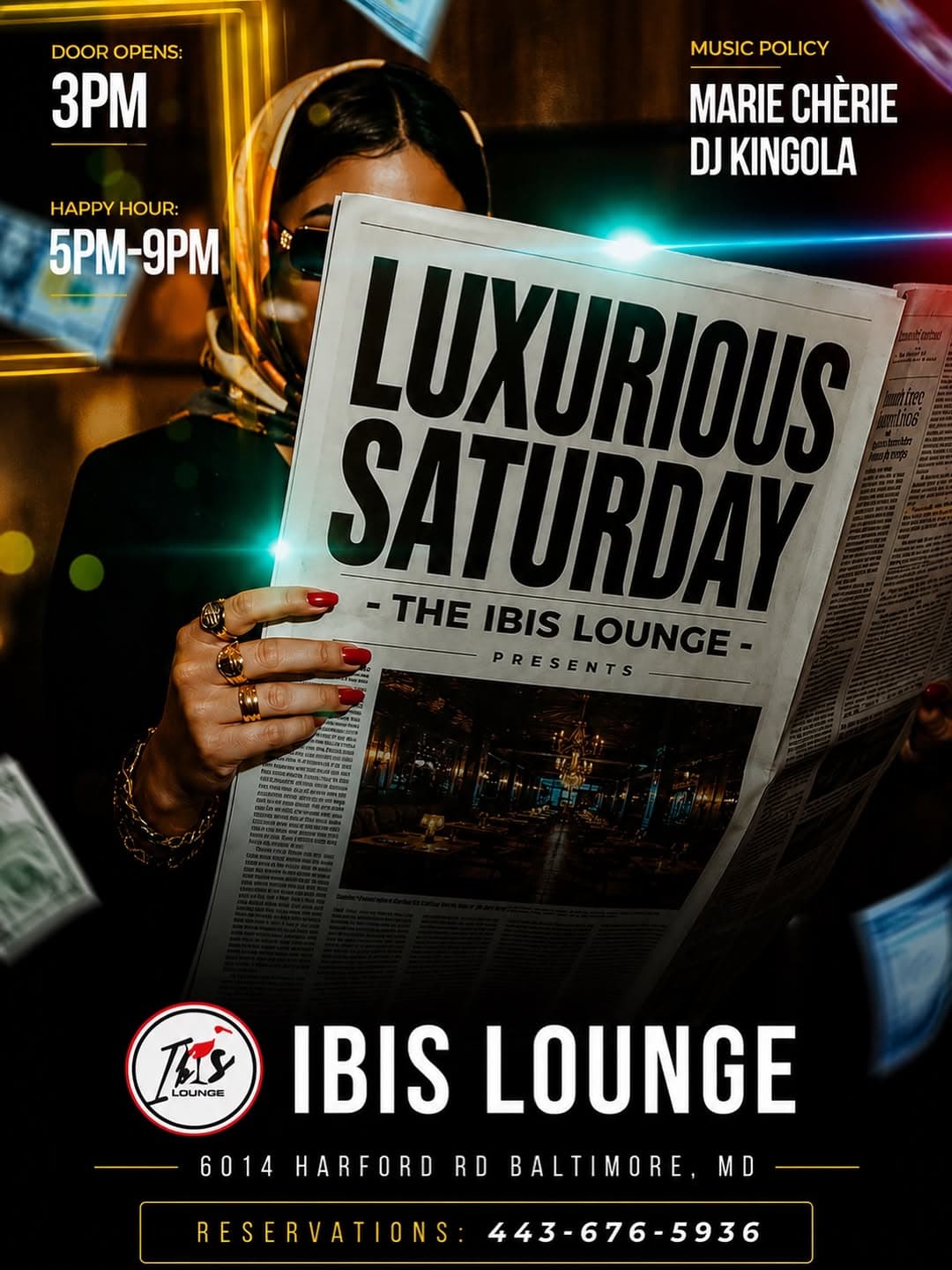 LUXURIOUS SATURDAY flyer